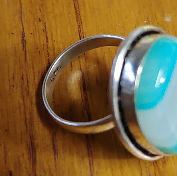 Sterling Silver Gemstone Ring Size 7 - Picture 2 of 3